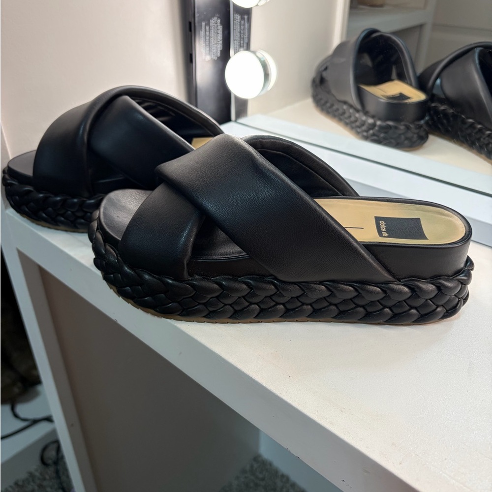 Dolce Vita Black Braided Platform Sandals